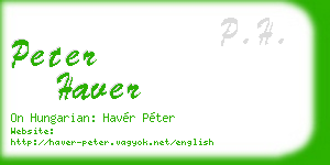 peter haver business card