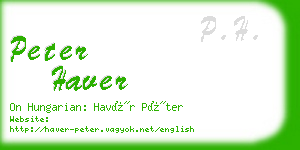 peter haver business card